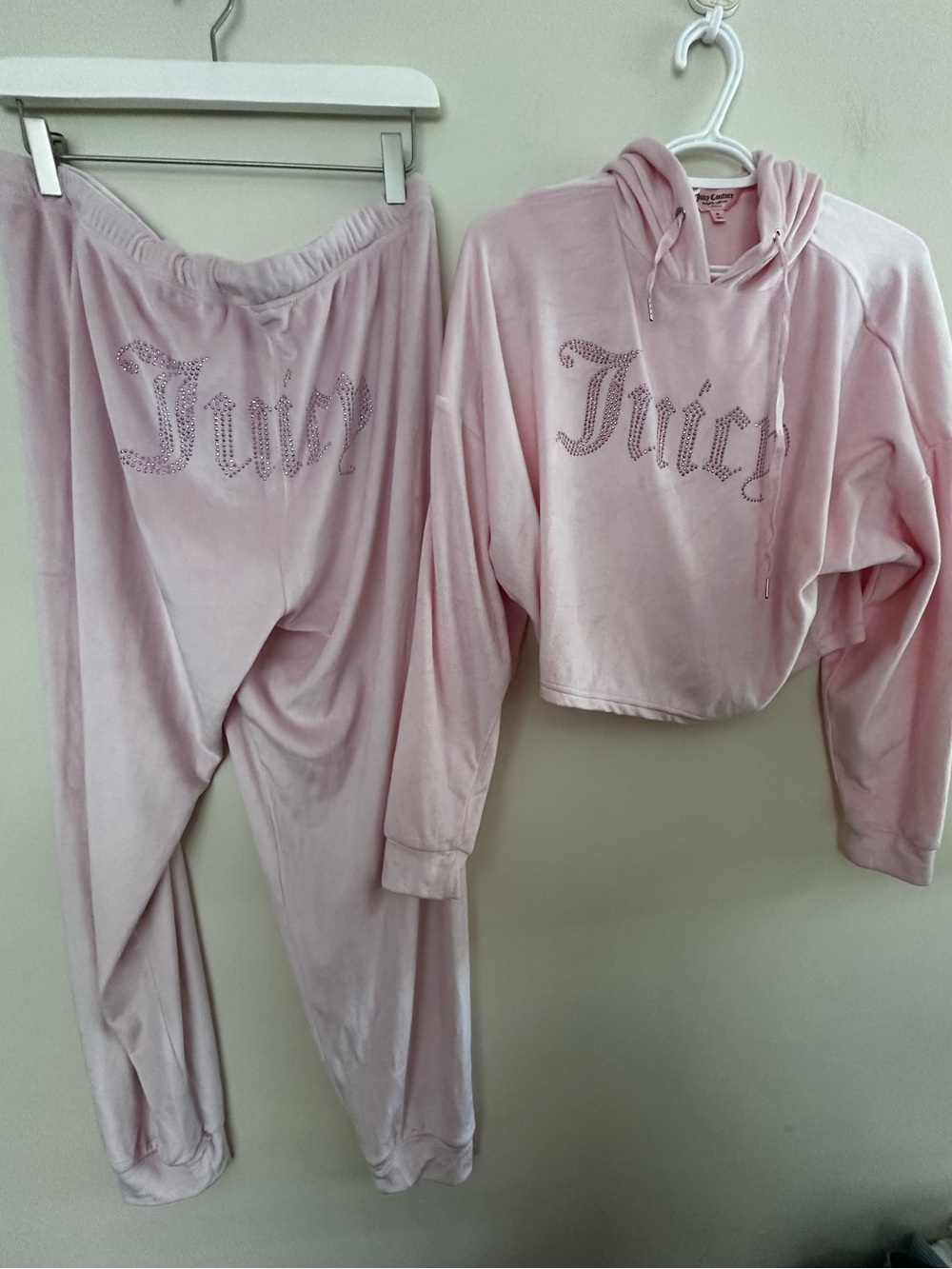 Juicy Couture Pink Velour Hoodie & Sweatpants Set